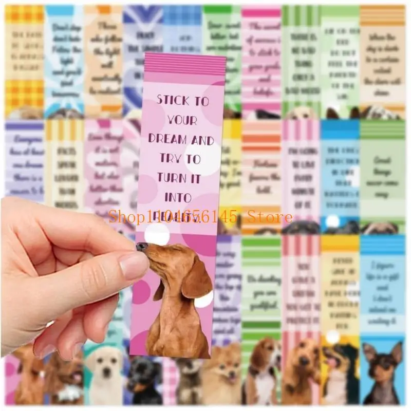 5ASD 30 FEUILLES / Set Dog English Inspirational Book Marker Page Marker Creative Paper Bookmarks Reading Supplies