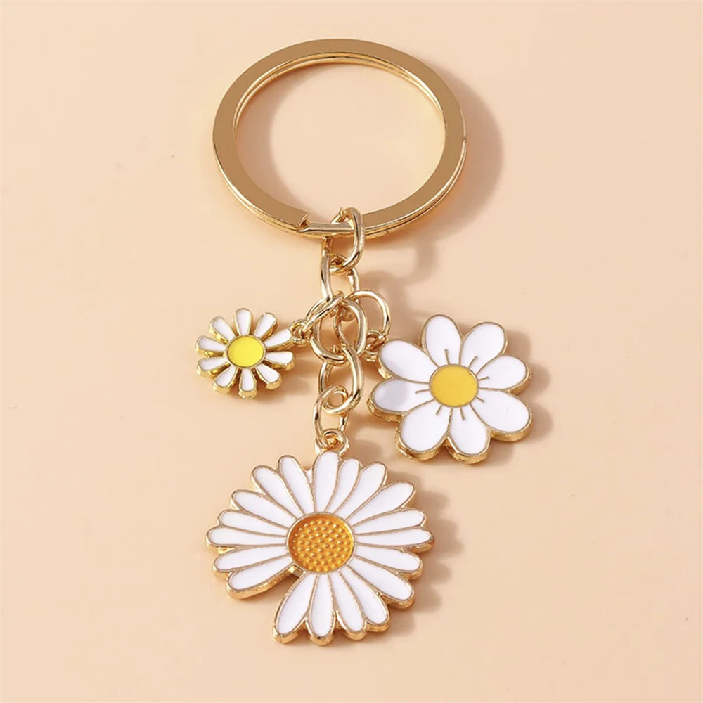 Aihua Schlüsselanhänger Y2K Perlen-Marienkäfer-Gänseblümchen-Schlüsselanhänger für Frauen und Mädchen, Handtaschenanhänger, Schlüsselring, Urlaubs-Schmuckgeschenke – Detail 7