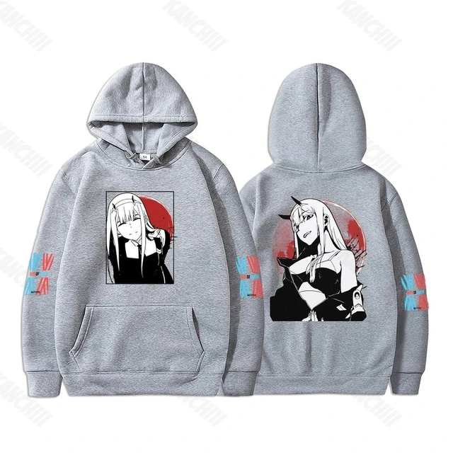 Hot Anime DARLING in the FRANXX Men Women Hoodies Zero Two Graphic Print Hooded Plus Size Sweatshirt Harajuku Unisex Pullover AliExpress