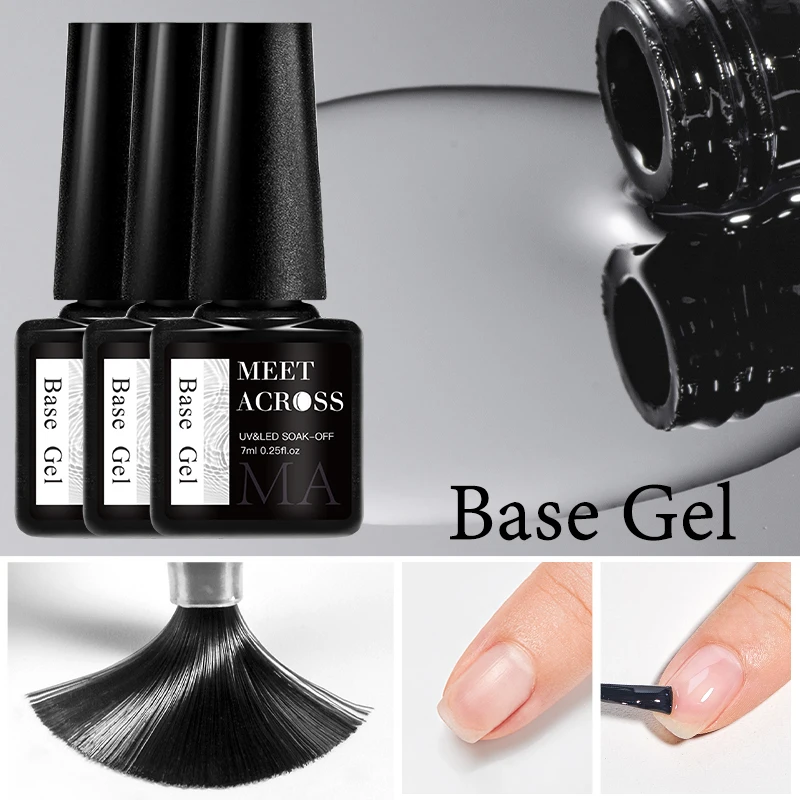 Ensemble de Gel de Base et couche de finition fonctionnelle pour Nail Art, brillance longue durée, UV LED Soak-Off, soins des ongles pour femmes, 2 pièces/3 pièces/4 pièces 7ml