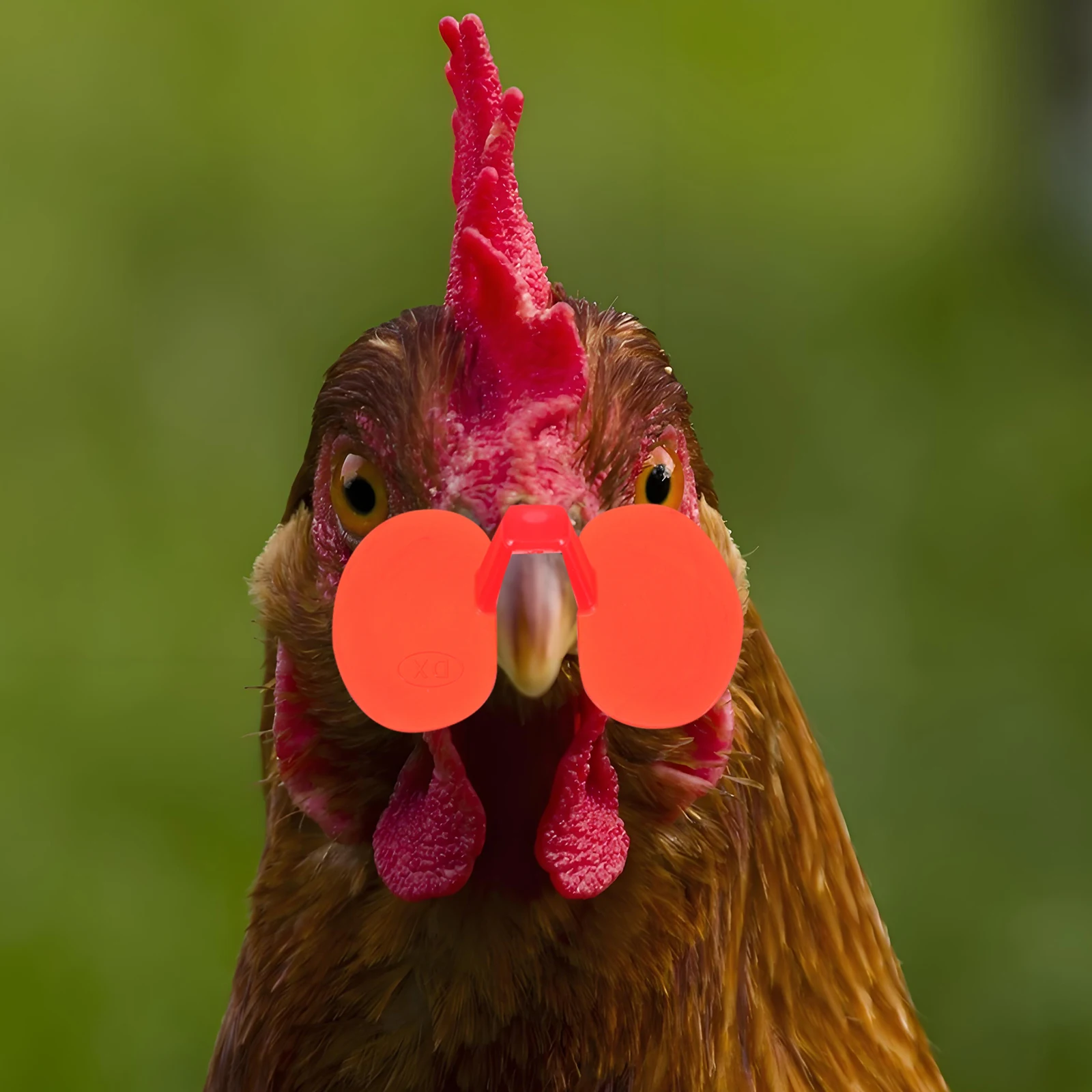 

100Pcs Chicken Peepers Red Plastic Poultry Eye Protector Pinless Anti Pecking Fighting Hen Glasses Poultry Anti Pecking Peepers