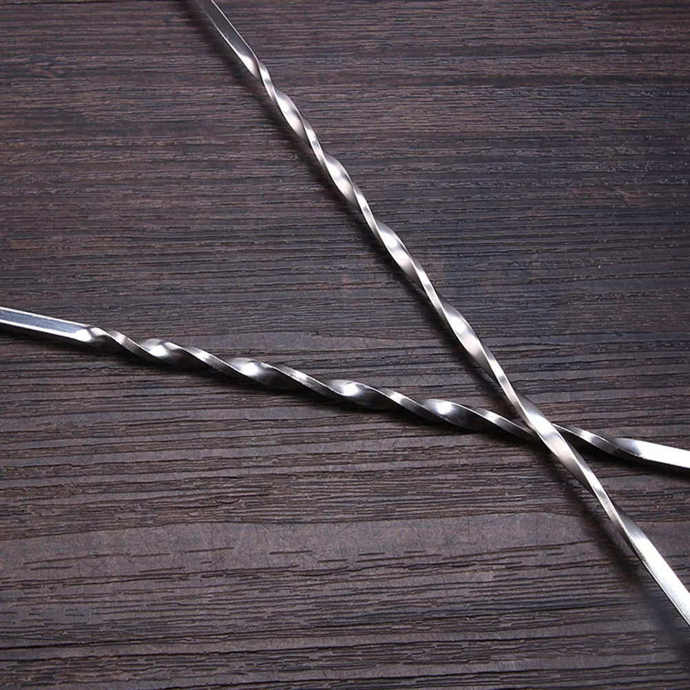 

4Pcs Cocktail Spoon Stirrer Dual Head Stainless Steel Set 32cm 25cm Reusable Bar Home Kitchen Mixing Swizzle Stick