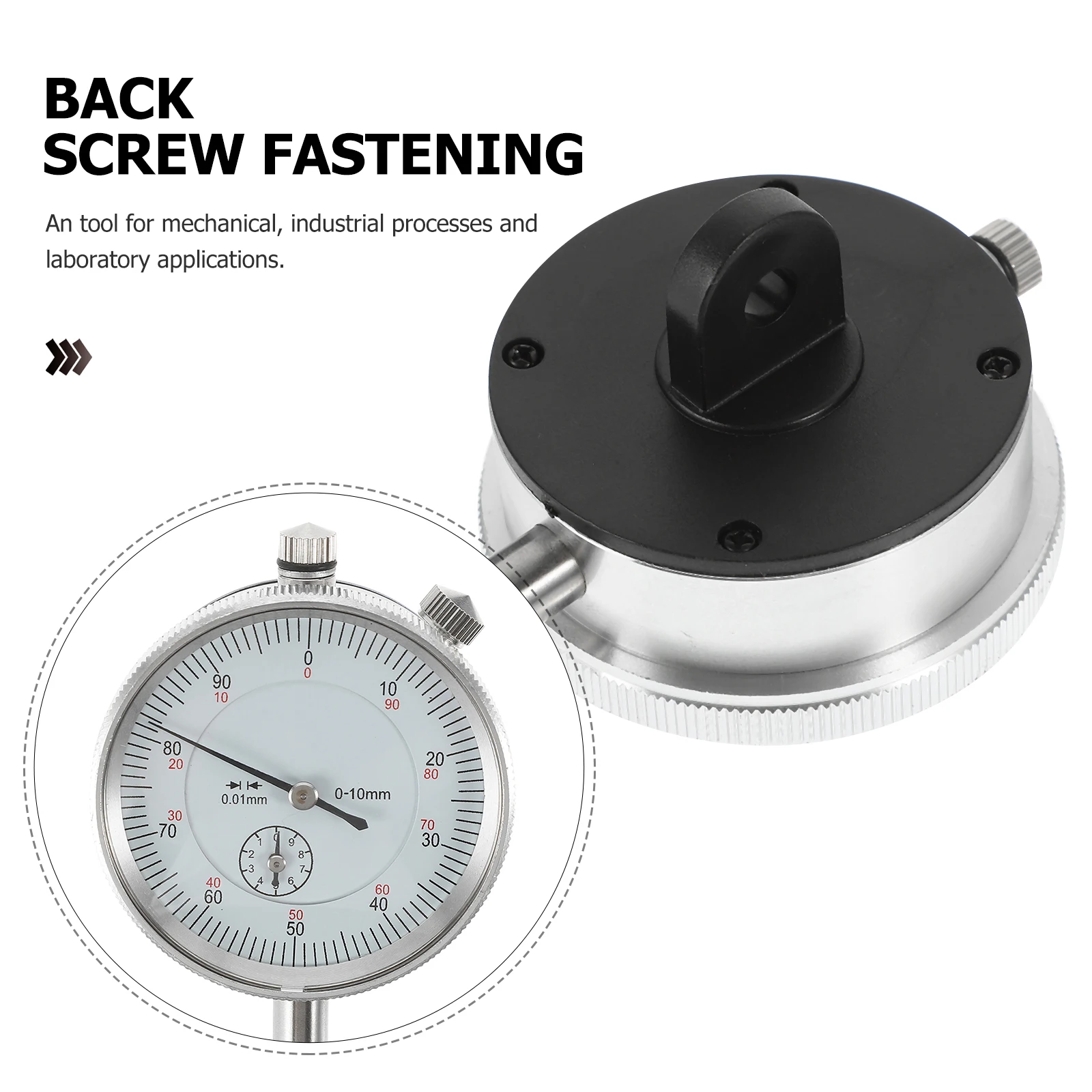 

Dial Indicator Precision Tool 0-10mm Range 0.01mm Resolution Clear Scale Mechanical Industrial Applications Silver