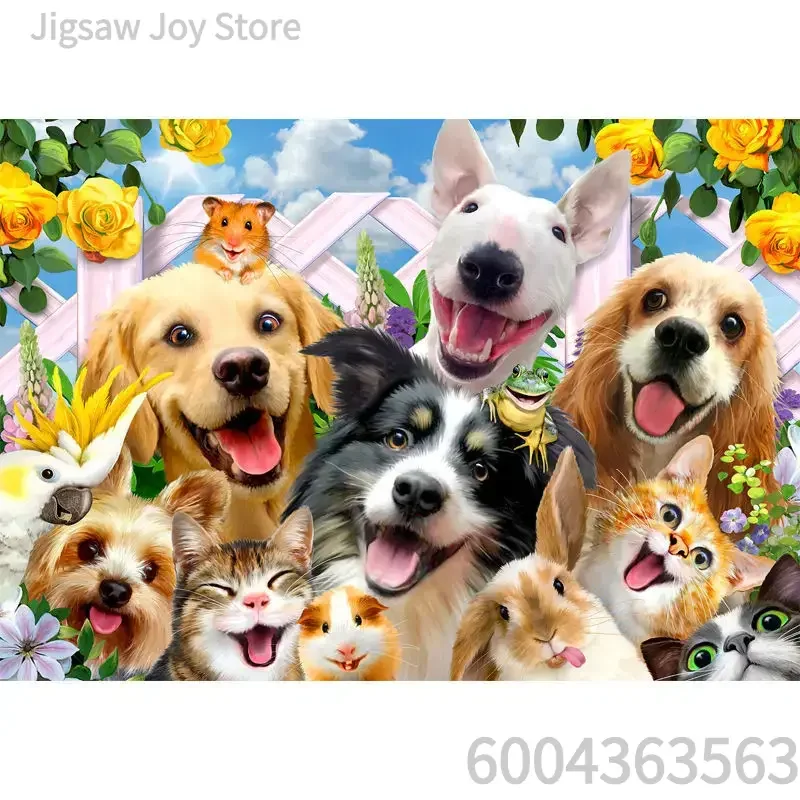 Animal Art Jigsaw Puzzle, Crystal Blue Peacock, Floral Sleepy Cat, Pet Group Selfie, Kitchen Kittens, 500-2000Pcs
