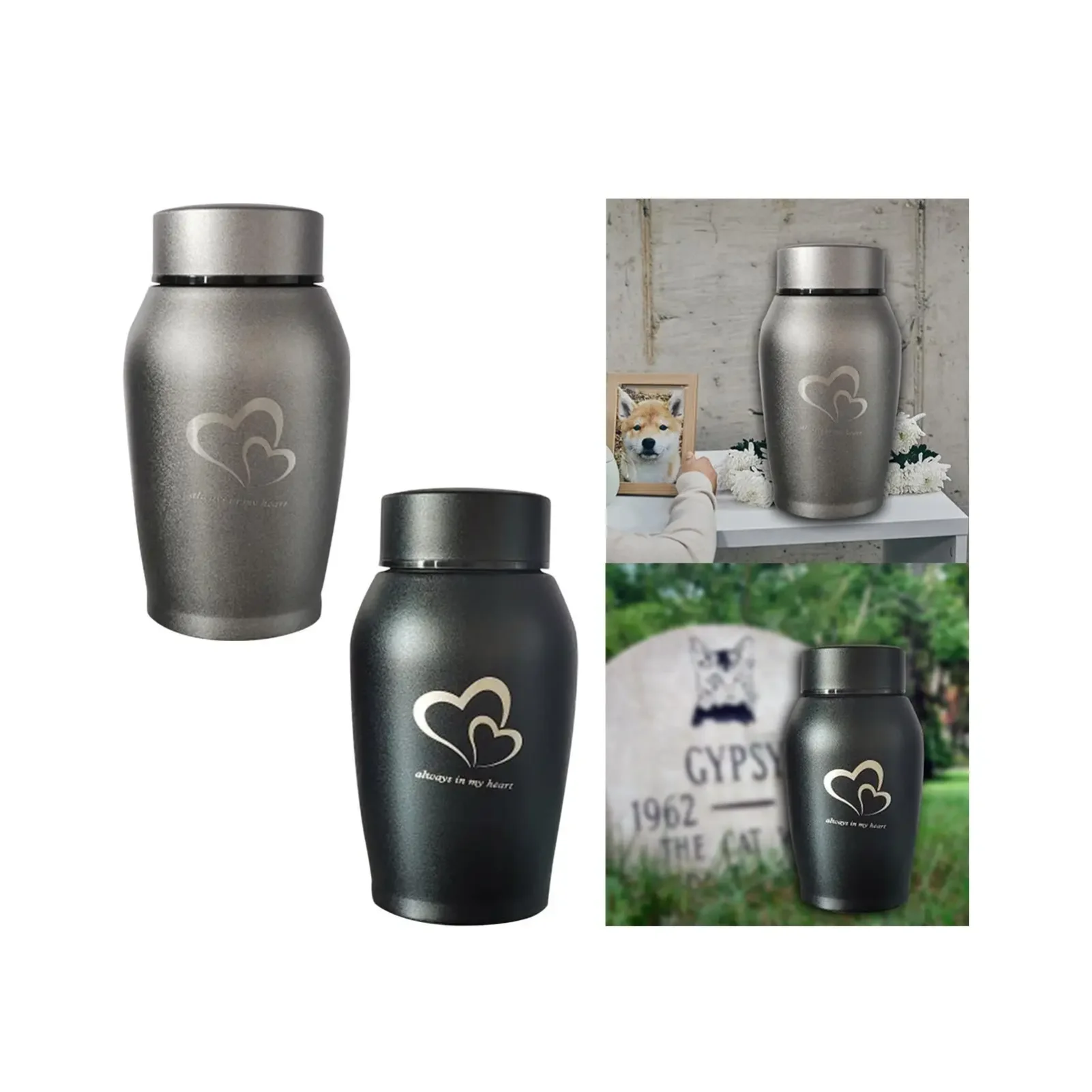 

Pet Urns Burial Urn Box Funeral Remembrance Always in My Heart Souvenir Memorable Pet Cremation Urn Portable Keepsake Urn