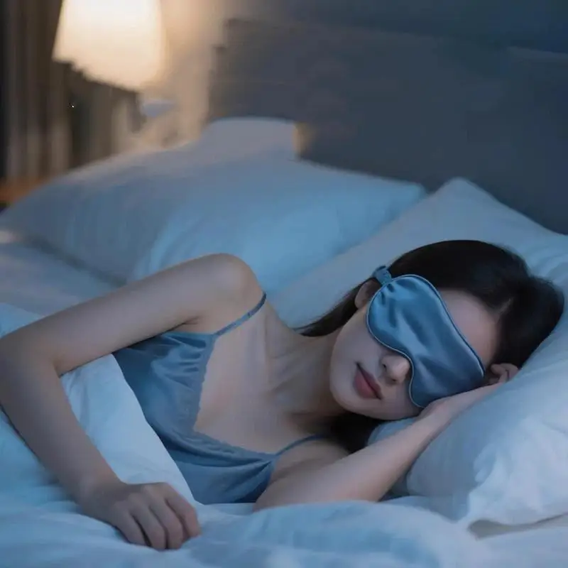 Double-Sided Silk Sleeping Eyeshade Light Blocking Breathable Travel Sleep Eye Mask Protective Safety Goggle Eye Wear