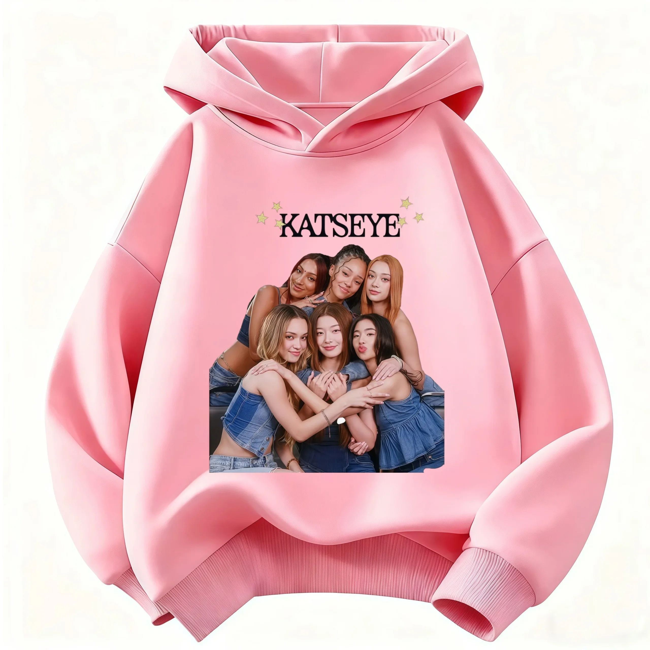 Kinder-KATSEYE-Hoodie, Mädchen und Jungen, lässiger Kapuzenpullover mit langen Ärmeln, modisches Grafikdesign, Pullover für Kinder, Alltags-Streetwear-Oberteil. – Detail 15