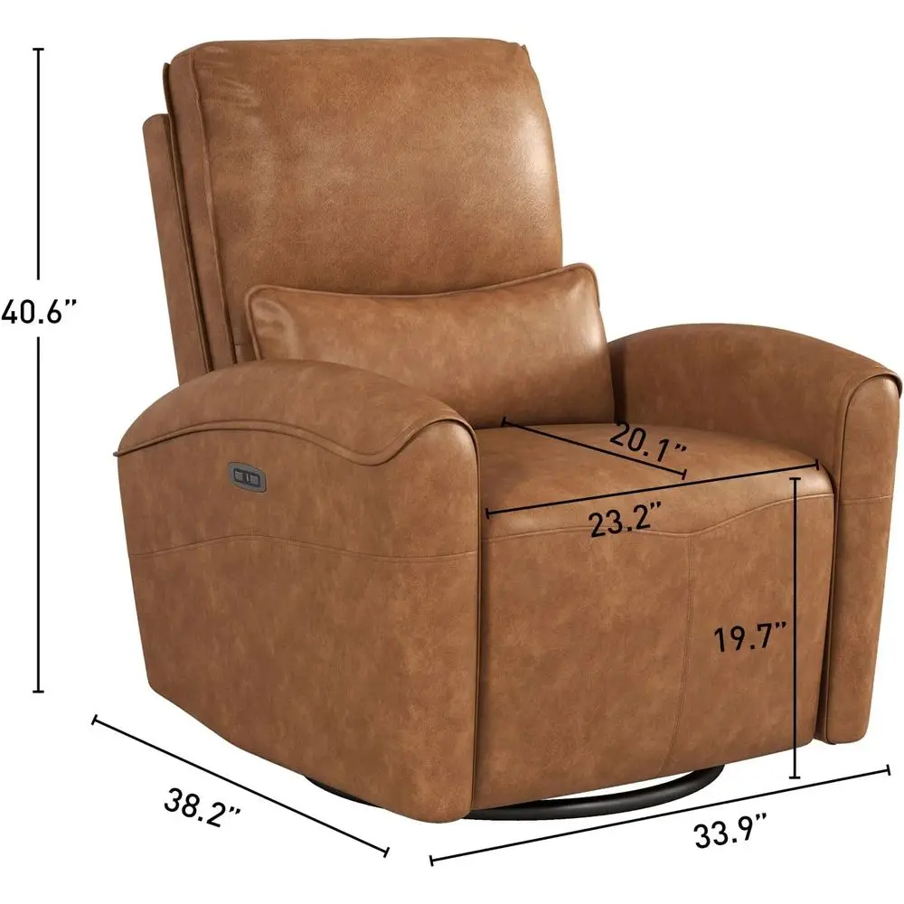 Power Swivel Rocker Recliner Chair with USB Port, 23.2