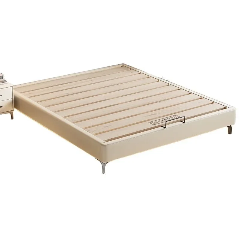 

Modern simple master bedroom Small apartment shelf bed No back flush edge No bedside Rental room Tatami bed