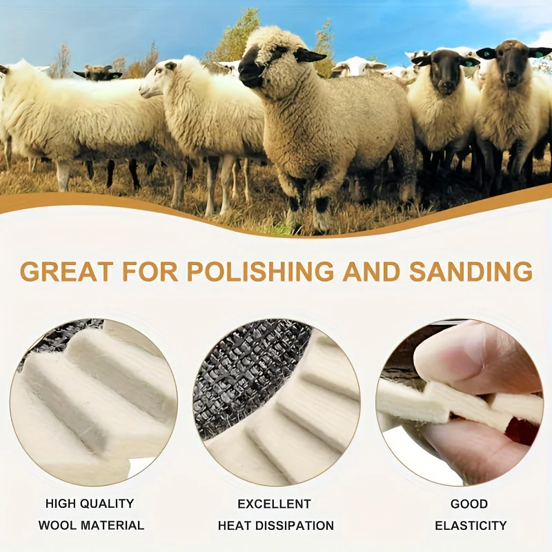 5-Pack 125mm Angle Grinder Felt Polishing Pads - Shiny Polishing Pads for Grinding and Polishing Paint, Wood, and Plastic