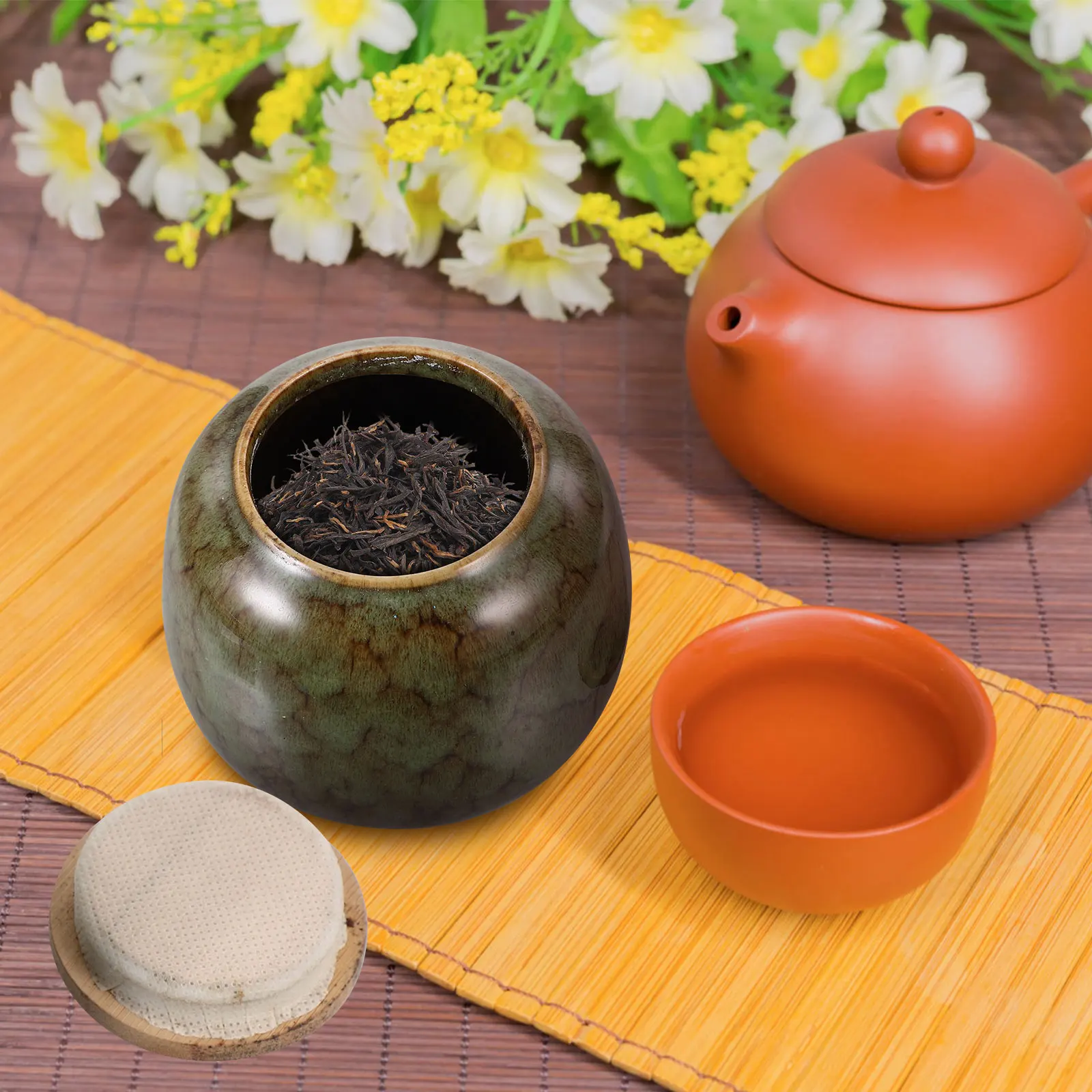 

Vintage Style Tea Airtight Wooden Lid Storage For Traditional Tea Tins Cans Coffee Snacks Ingredients Food Dry Keeping Jar
