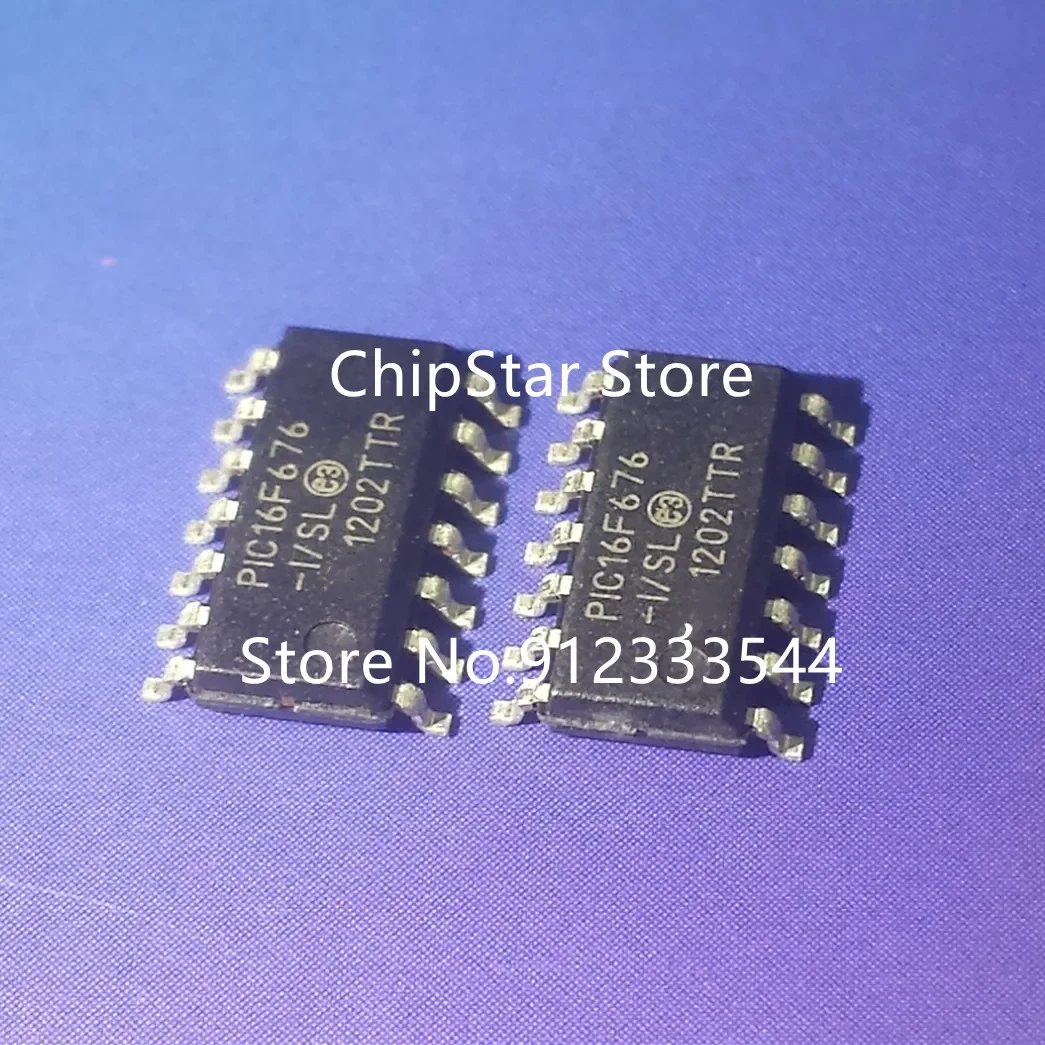 5-100pcs  PIC16F676-I/SL PIC16F676T-I/SL PIC16F676 SOIC14 8Bit MCU Flash PIC16 Family Microcontrollers 100%New And Original