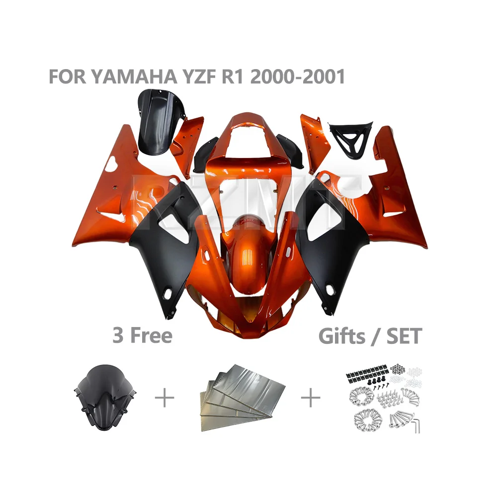 

Инъекционный обтекатель, комплект кузова мотоцикла для YAMAHA YZF R1 2000-2001, полный комплект обтекателя из АБС-пластика, аксессуары Y1001-102a