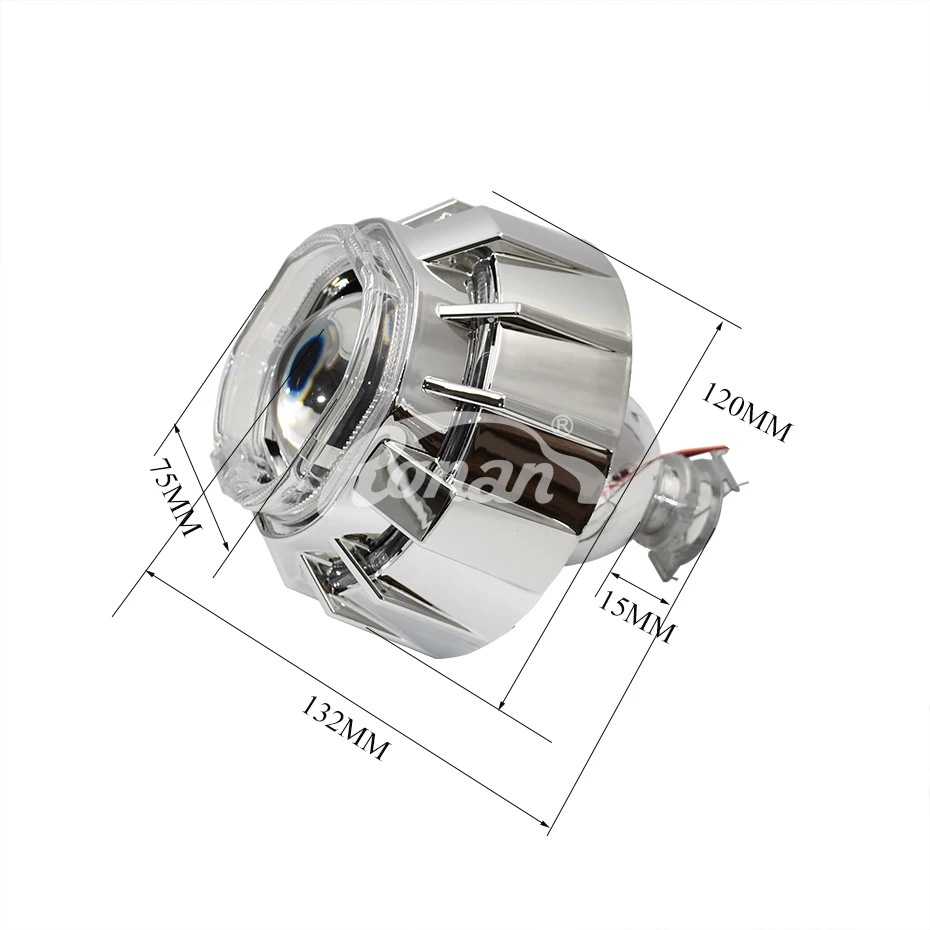 Ronan 2.5inch Bi-xenon Projector Lens Hi/Lo Beam Dual LED Angel Eyes Shrouds Headlight Retrofit Kit for H4 H7 Car Styling