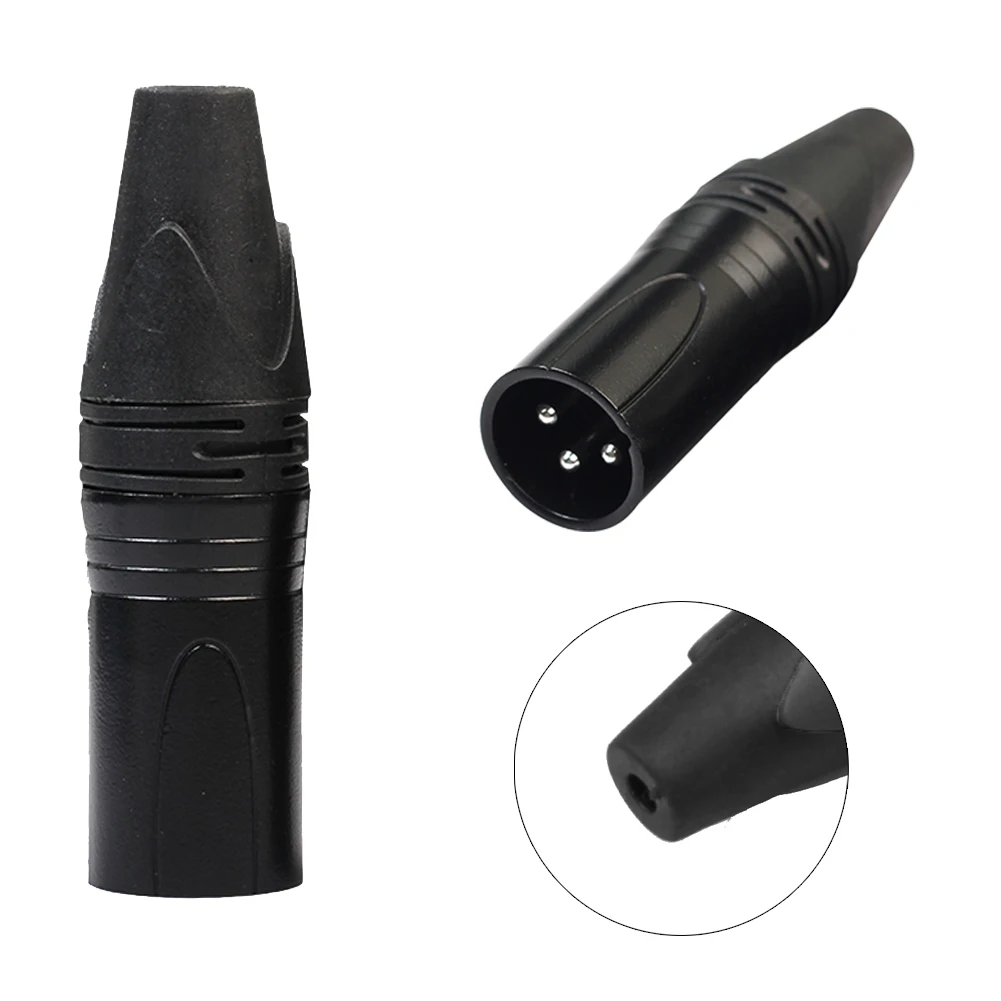 XLR 3Pin macho áudio cabo microfone conector, banhado a prata, zinco liga caso, solda plug para microfone