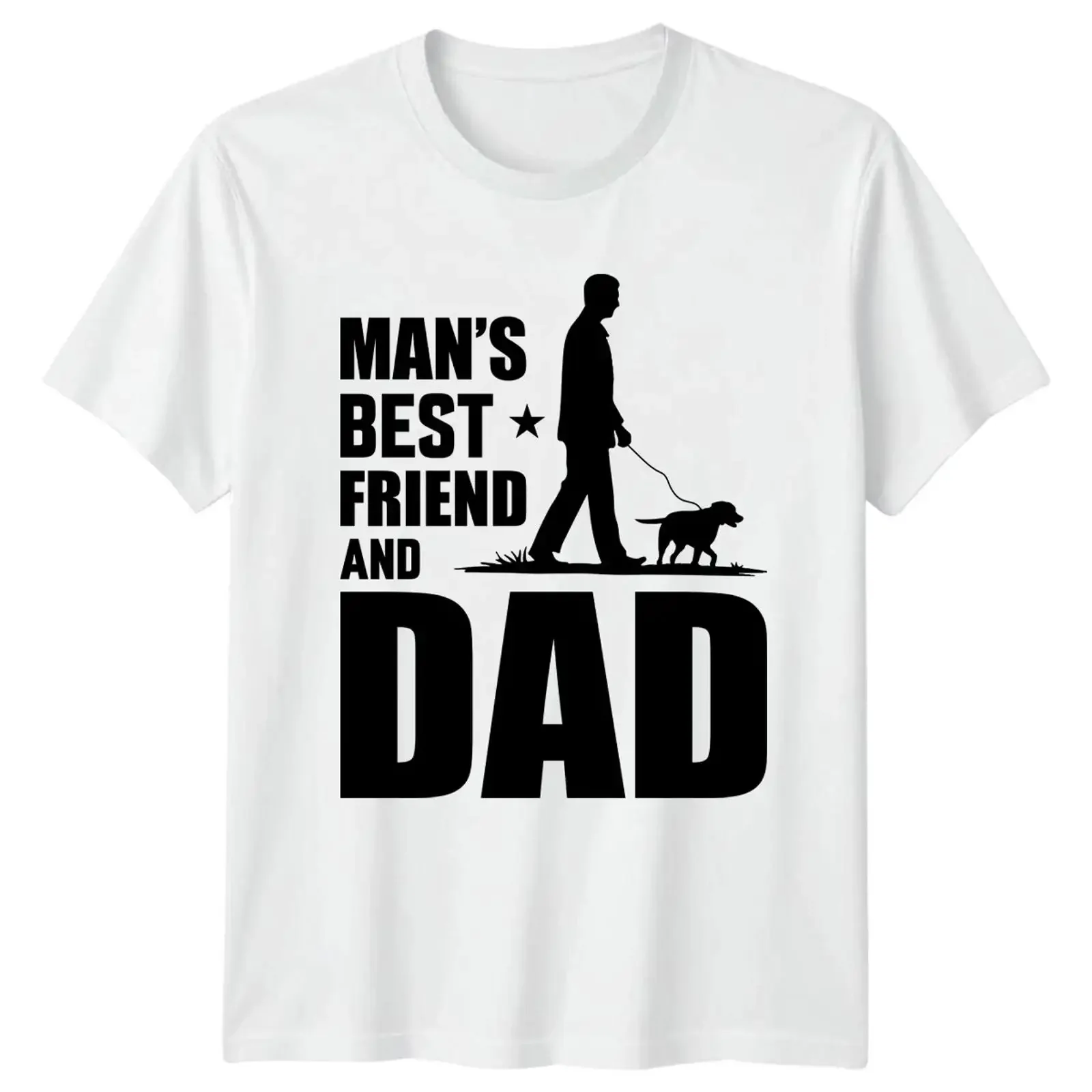 Mans Best Friend And Dad Herren T Shirt Hundeliebhaber Haustier Vatertag Geschenk für Ihn vintage Washed Casual Unisex Soft