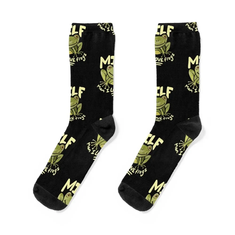 

MILF Man I love frogs Socks Climbing floral ankle football Socks Man Women's