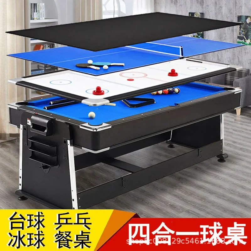 4 in 1 Pool Table with Pong Top Automatic Ball Return Multi Game Table for Home Indoor Adult Standard Size Air Hockey