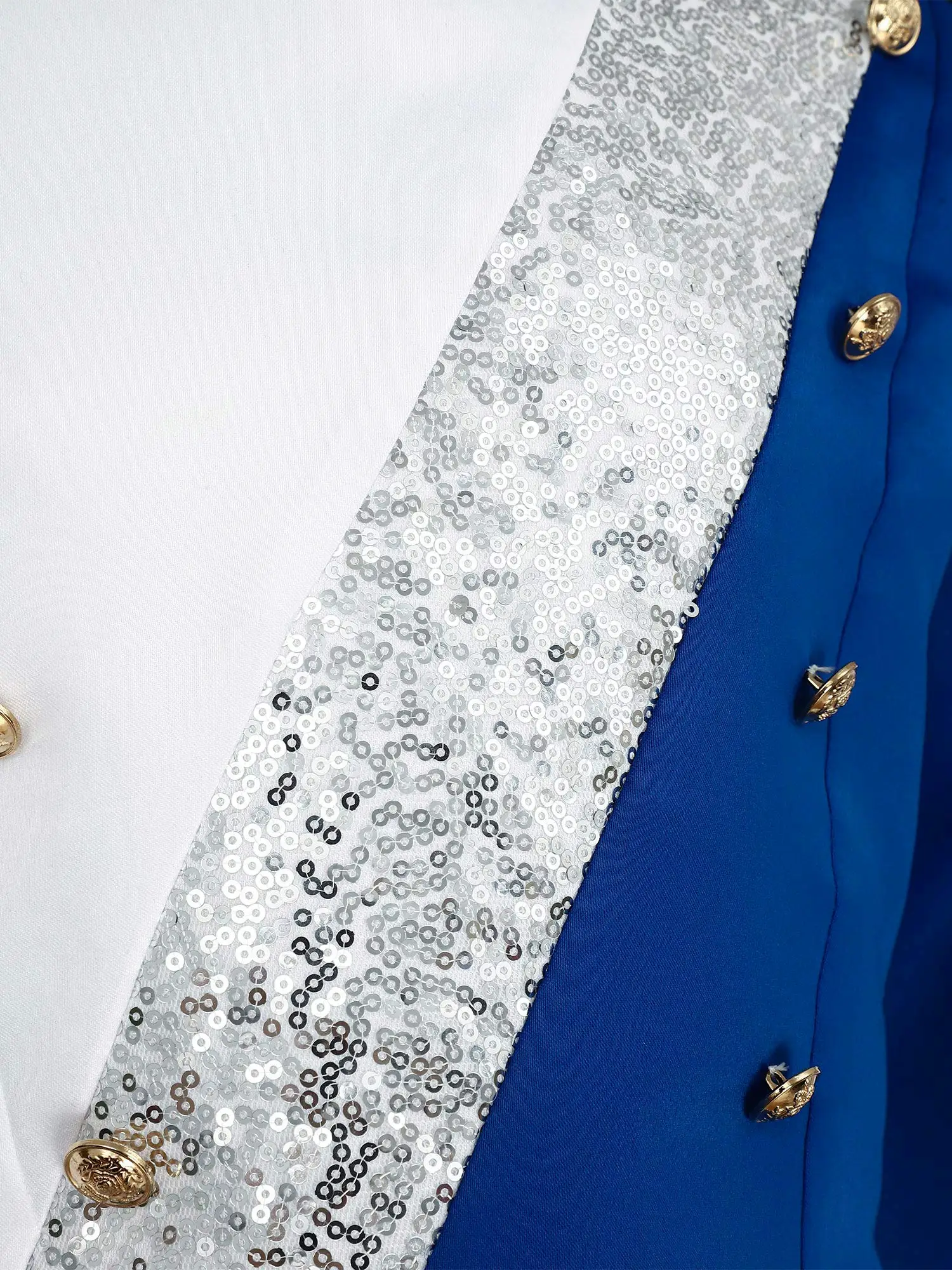 Teenager-Jungen, langärmelig, Pailletten, Reißverschluss, Ehrengarde, Jacke, Hut, Marschtrommelband, Flagge, Anhebungskostüm für Halloween, Karneval, Party