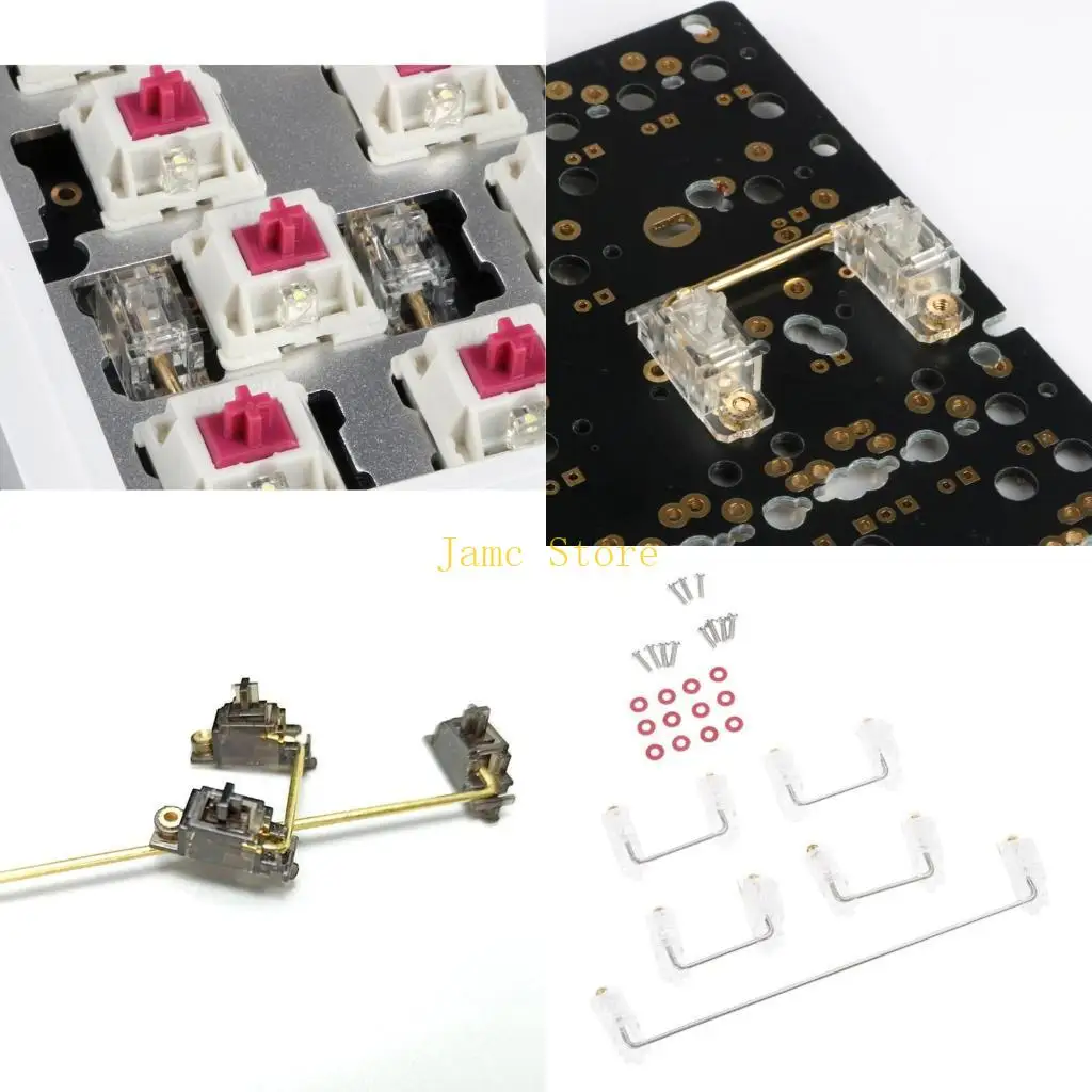 LX0B Transparent Black Gold Plated PCB Screw-in V2 Stabilizer for Mechanical Keyboard