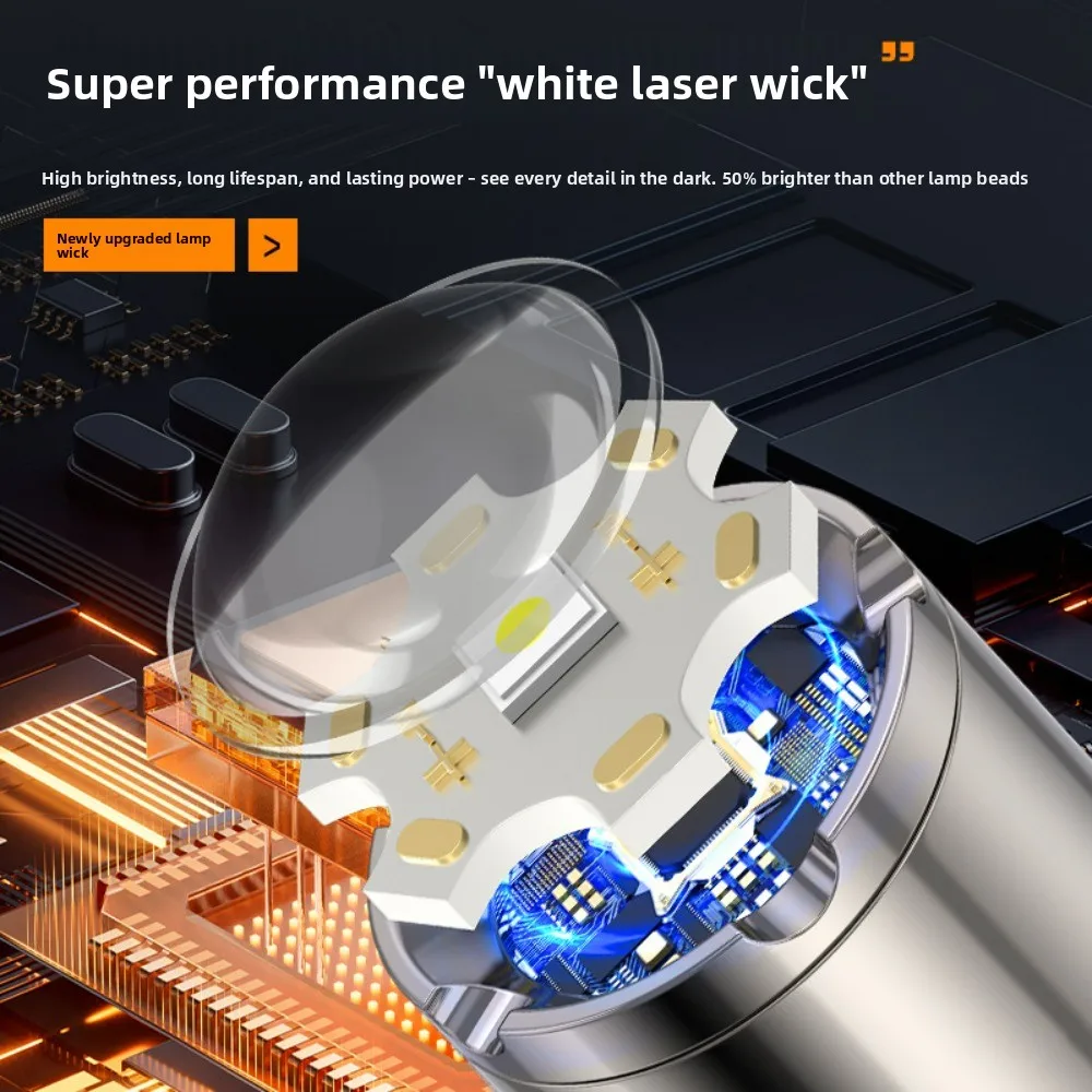 Aluminum Alloy Outdoor FlashlightSuper Bright Laser Cannon Ultra-Bright Long Runtime Multifunctional Rechargeable Portable Torch