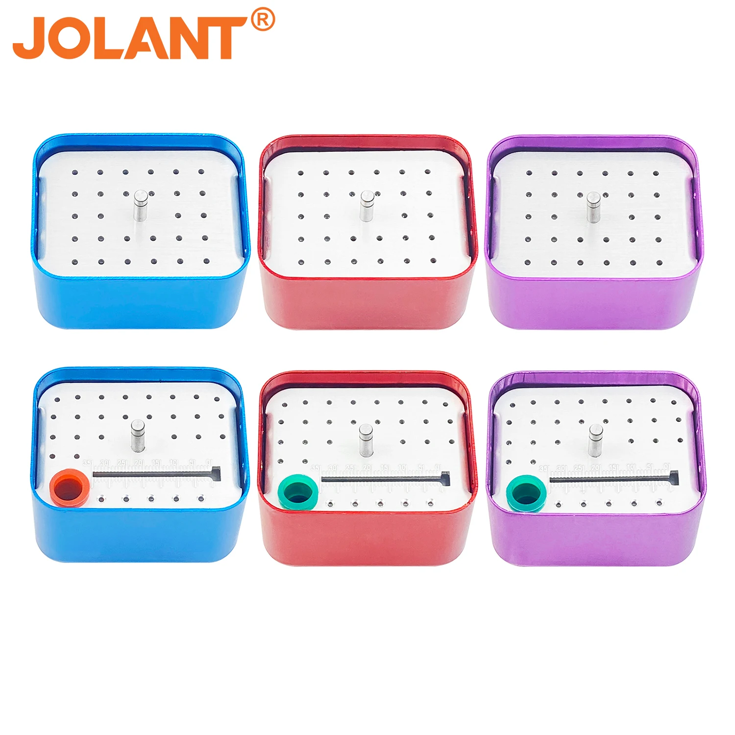 JOLANT-caja de desinfección Dental con 30 agujeros, esterilizador de Autoclave de aluminio, soporte para limas, soporte de limpieza, herramientas para dentistas