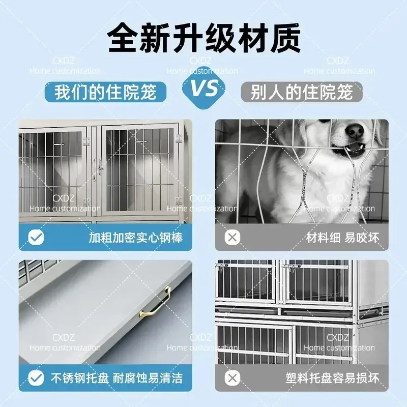 Stainless Steel Multi Layer Pet Cage Dog Kennel Display Breeding Storage Cage for Pet Store Hospital Inpatient Use