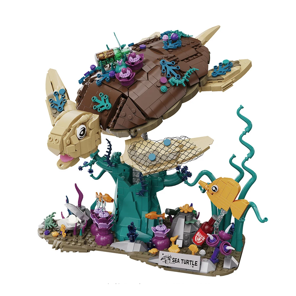

IN STOCK MOC Idea Undersea Creature Giant Turtle Building Blocks Bricks Assembling Model Toys for Children Birthday Gift Set