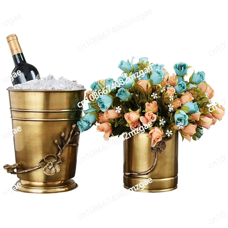 

Suitable for brass red wine bucket dry ice bucket light luxury household champagne chilled bucket