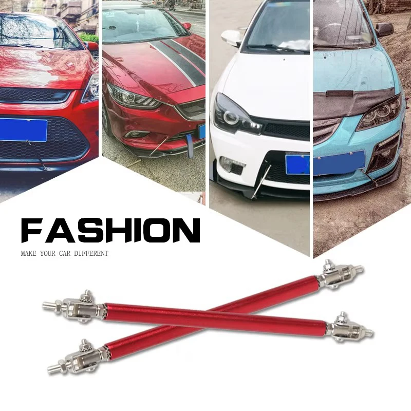 2psc Universal Racing Adjustable Front Rear Bumper Lip Splitter Support Bar / pull rod Kit Racing 75mm/100mm/150mm/200mm