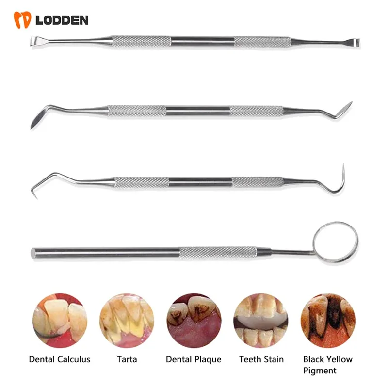 

5pcs/box Stainless Steel Dental Tool Set Dental Mirrors Oral Scope Tweezers Dental Hygiene Kit Dental Calculus Remover Oral Care