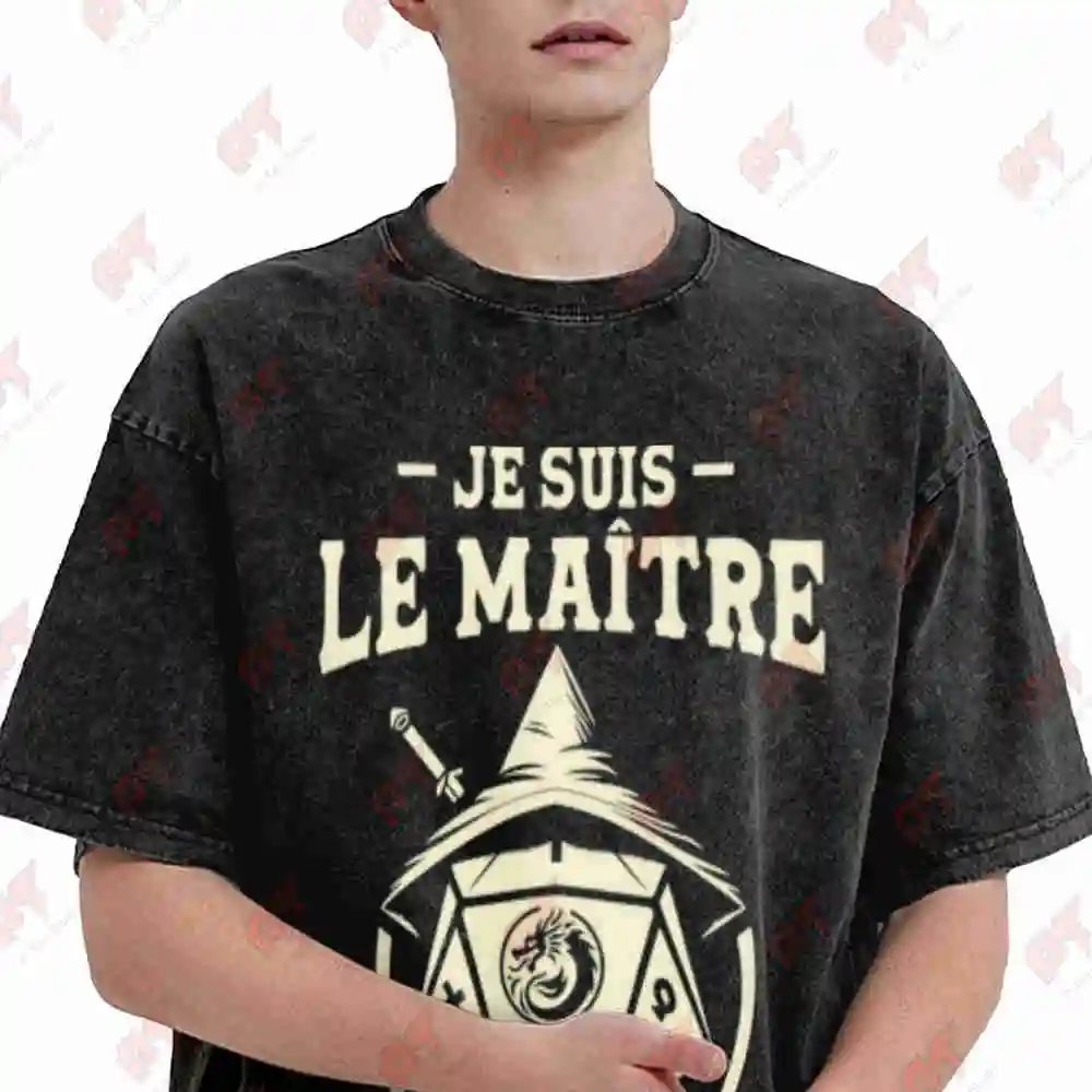 Master Roleplay Tabletop RPG D20 Die Vintage Washed Tee Pure Cotton T-Shirt