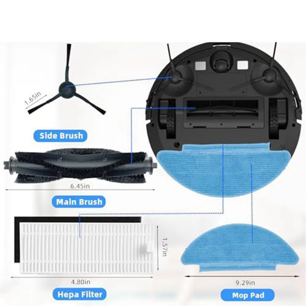 L9000용 스위퍼 필터 교체 부품, SL60D 로봇 진공 청소기 액세서리용