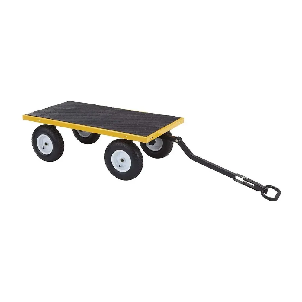 2024 New Steel Utility Cart, 7 Cubic Feet Garden Wagon Moving Cart with Wheels, 1200 Pound Capacity