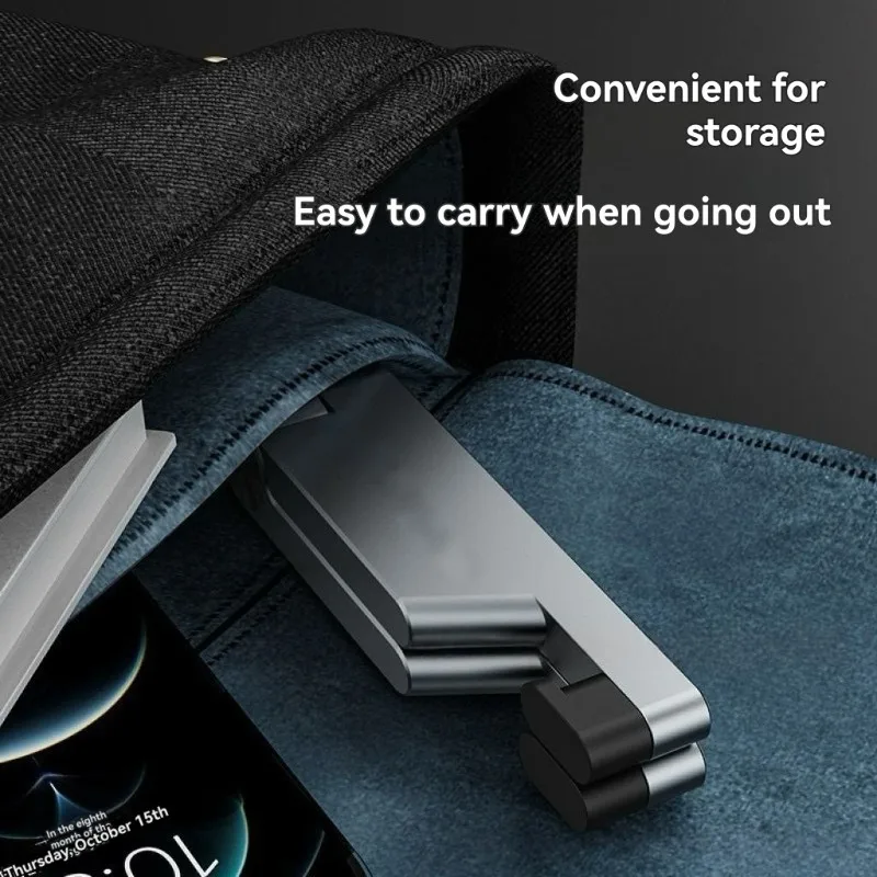 AEE7-Alloy V-Shape Foldable Mobile Stand Portable Desktop Holder For Phones And Tablets