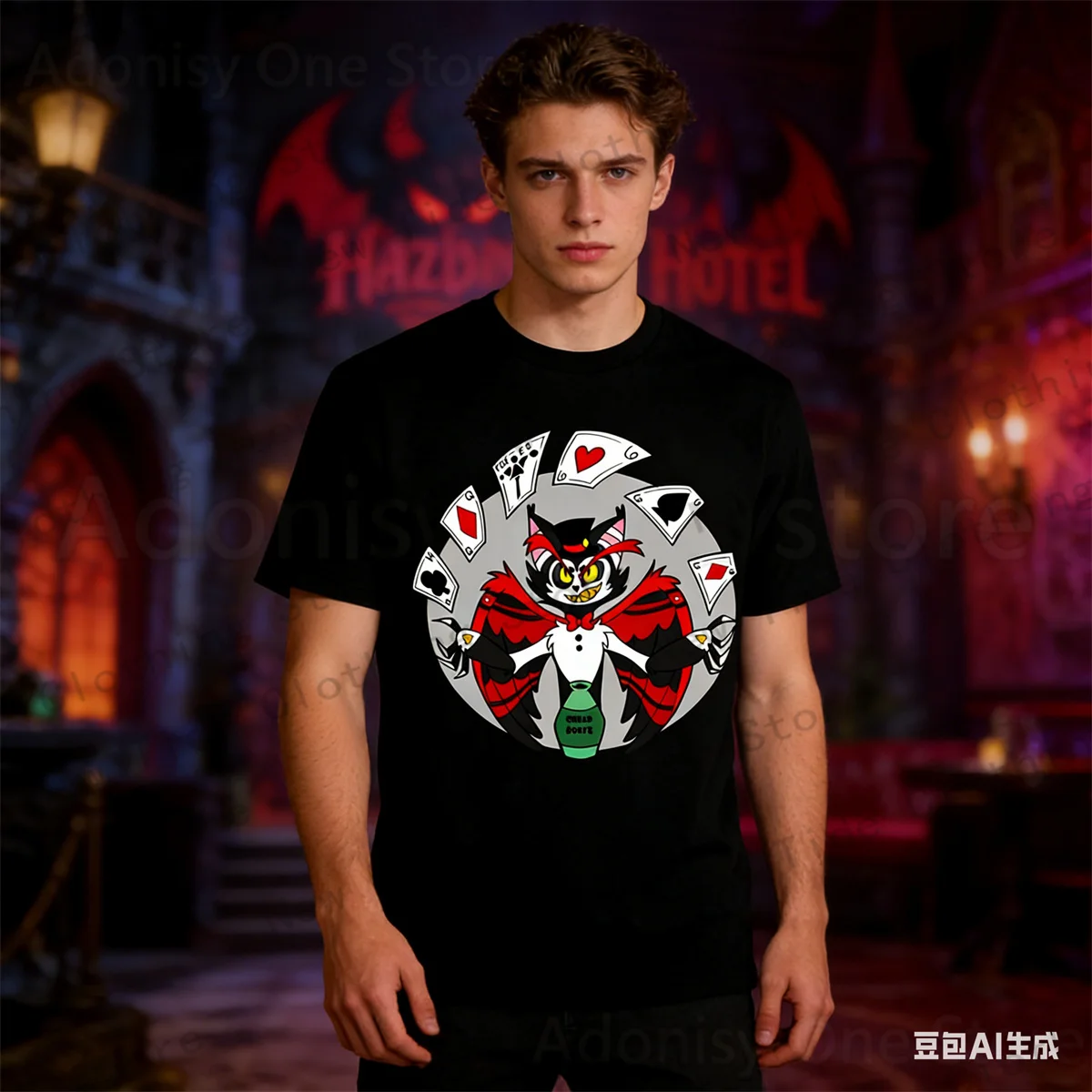 

Футболки с принтом Hazbin Comedy Angel Dust, мужские летние футболки с графическим рисунком, забавные футболки для мужчин, футболки с круглым вырезом, топы в стиле Харадзюку