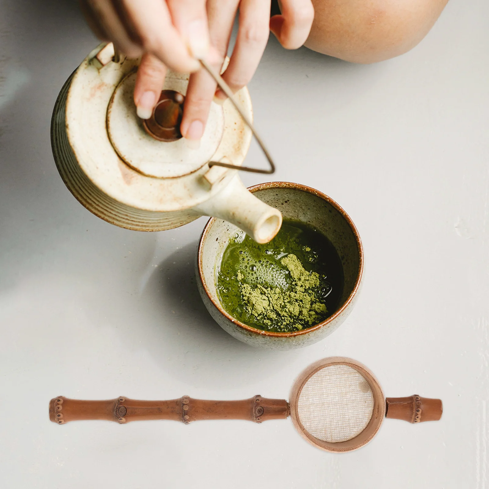 

Bamboo Tea Strainer Multi Functional Design Uniform Holes Material Perfect Gift Home Tea Sets Teaware Bamboo Strainer