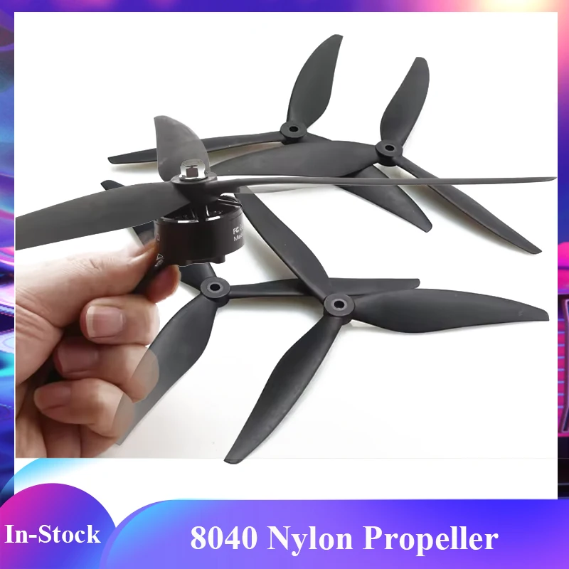 

2Pair 8X4X3 8inch 3 Blade/Tri-Blade (2CW+2CCW) Black-Glass Fiber Nylon Propeller 8inch 9inch FPV Freestyle Drone Parts