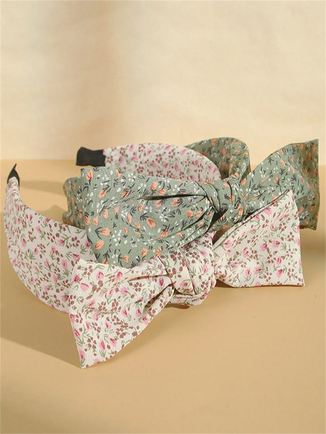 1 new vintage pastoral print headband cute ins Fabric Headband Sweet little floral bow Headband Headband Hair headband