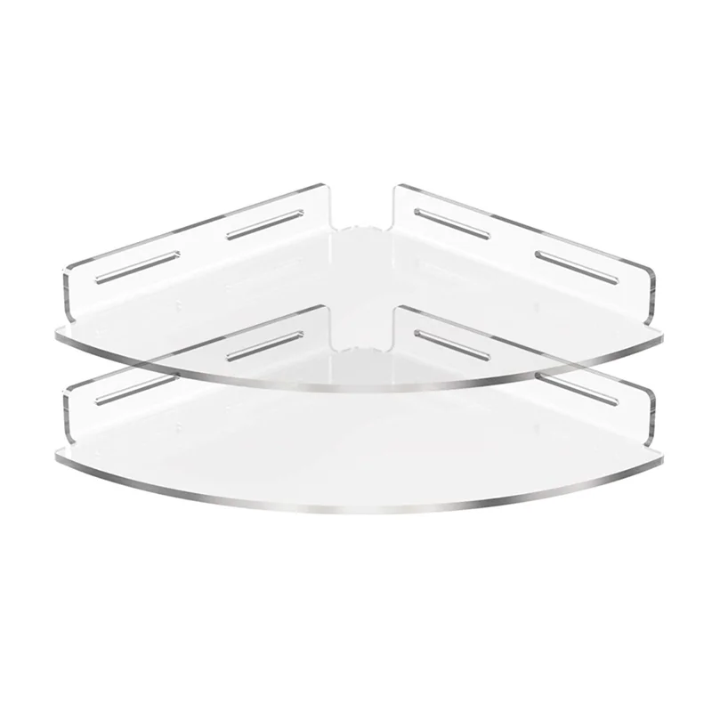 

ABKW-2Pcs Triangle Floating Corner Shelf Wall Mount Storage Rack For Bathroom Shelves For Kitchen Bedroom