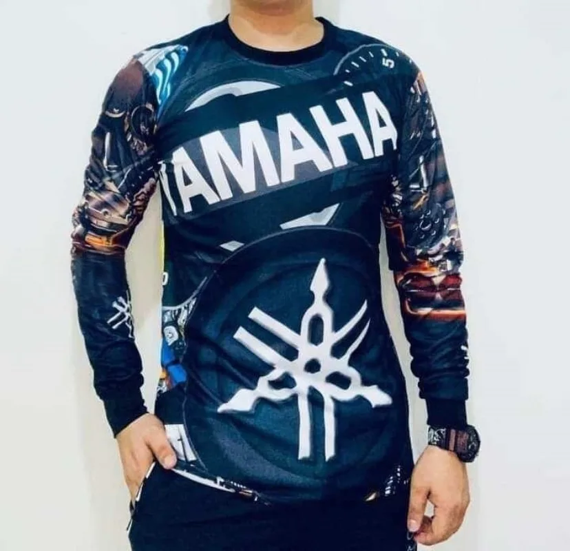 

Летняя модная футболка Yamaha с принтом, круглым вырезом и длинными рукавами, модная быстросохнущая одежда для мужчин и женщин, одежда для езды на мотоцикле