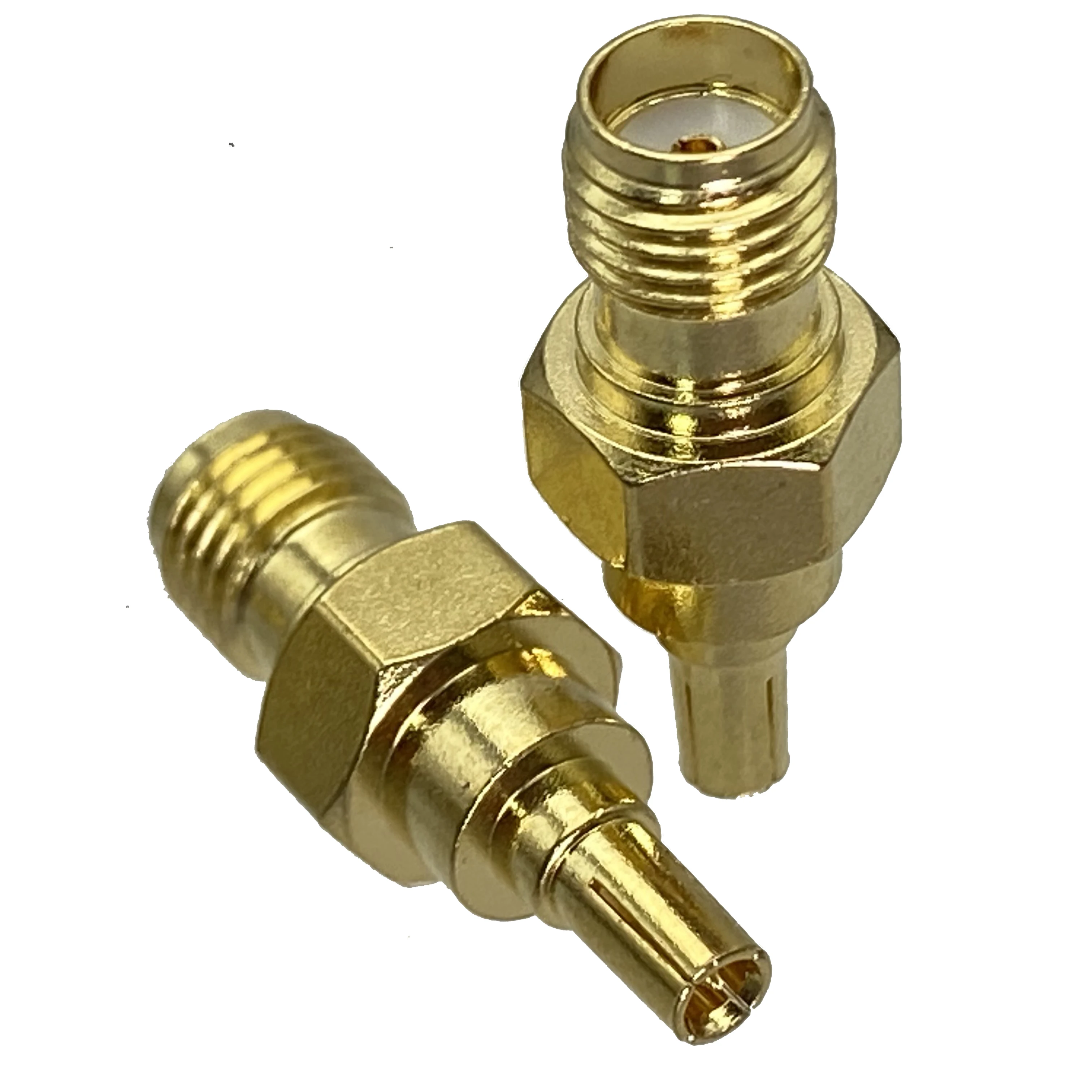 1Pcs Adapter CRC9 male plug to SMA female jack Wire Terminal RF connector straight gold plating