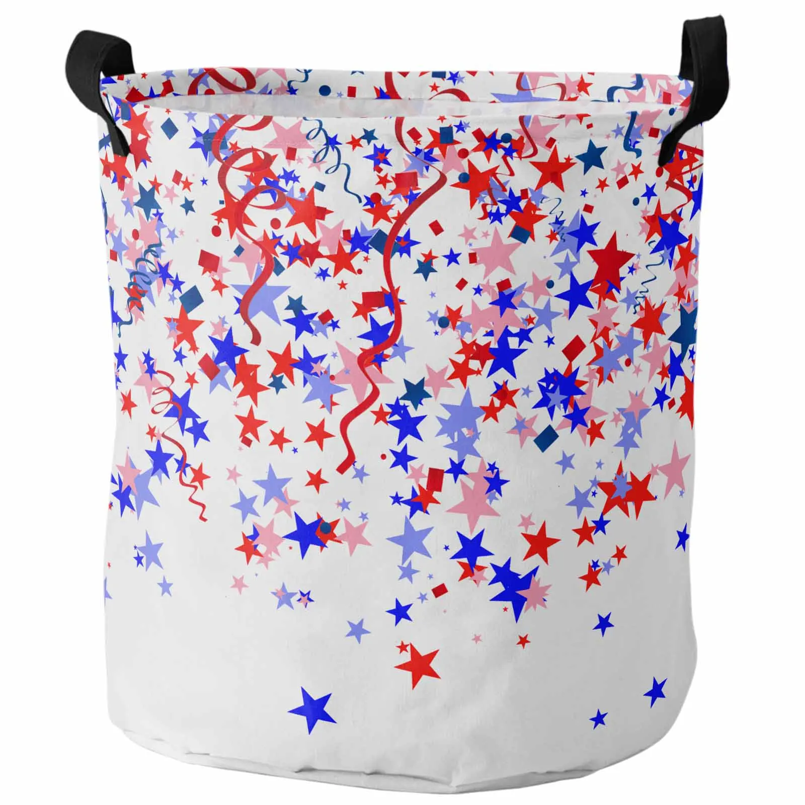 

Modern Style Pentagram Independence Day Dirty Laundry Basket Foldable Waterproof Clothing Children Toy Storage Basket