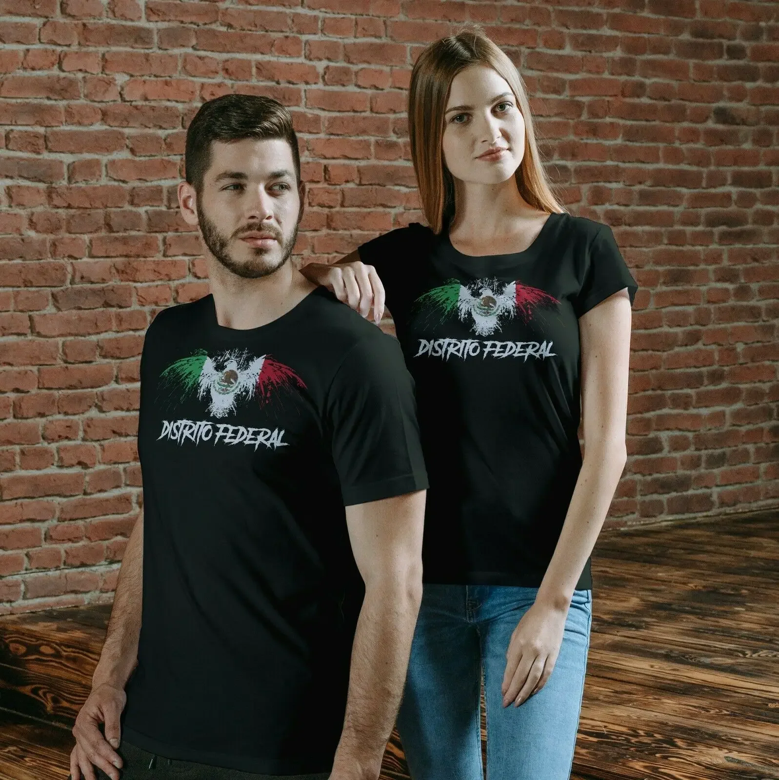 

Distrito Federal Mexico Eagle Flag Black T-Shirt Unisex Men's & Women's 100% Cotton Casual T-shirts Loose Top Size S-3XL