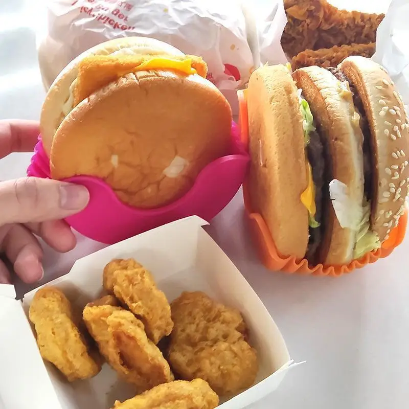 Reusable Burger Rack Useful Gadgets Silicone Frame Burger Tool Holder Shelf Storage Kitchen Organizer Tools Dining Bar Home