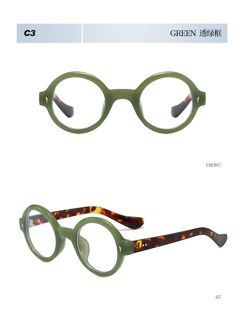 Vintage Comfort Outdoor Casual Shades Damen Runde Rahmen Brillen Männer Mode Beliebte Einfache Leichte Sonnenbrille – Detail 14