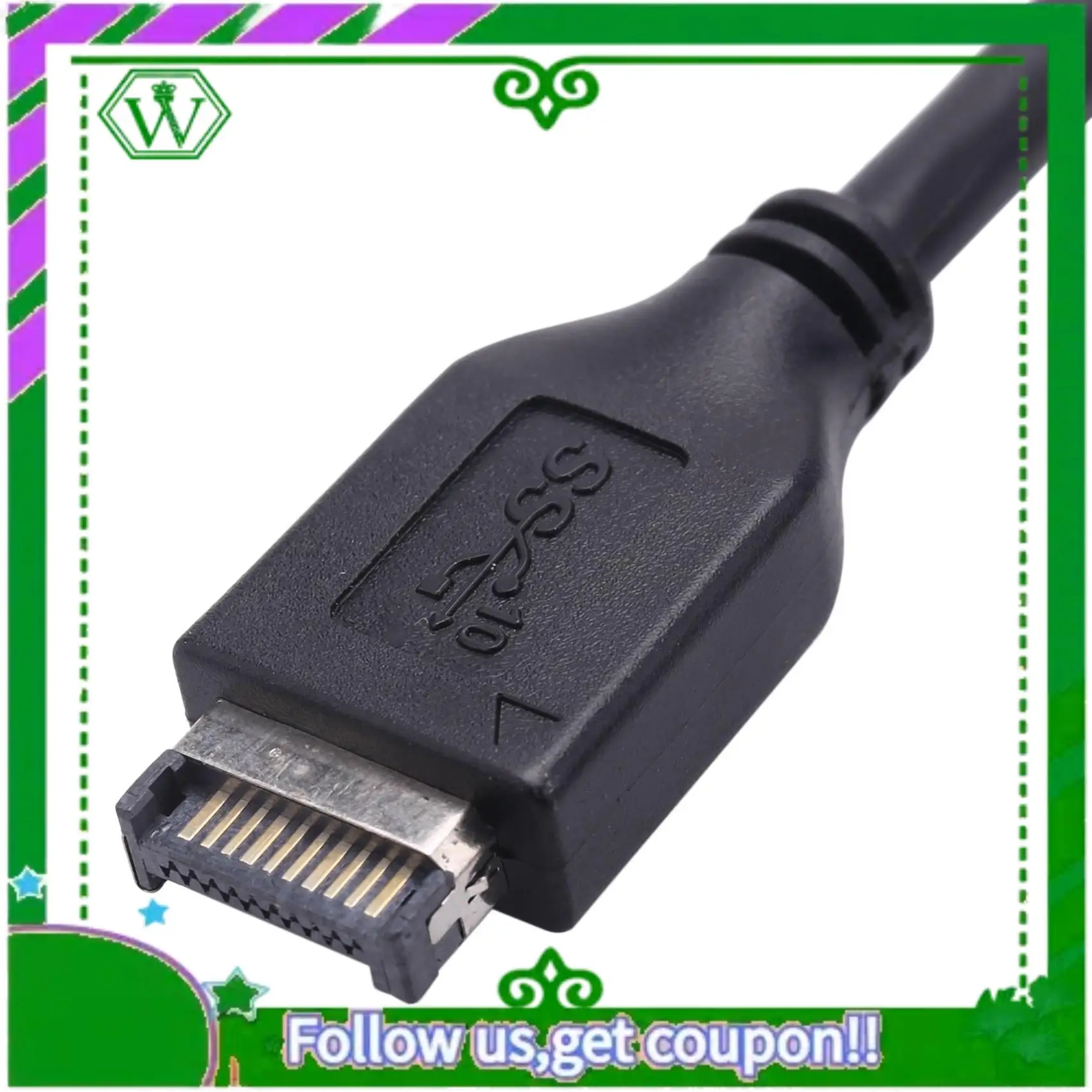 ABIK-2X USB 3.1 Front Panel Header To USB 3.0 20Pin Header Extension Cable For ASUS Motherboard 20Cm