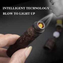 Hot Sell Blowing Windproof Flameless Electronic Lighter Tungsten Mini Portable Charging USB Lighter Smoking Accessories Gadgets