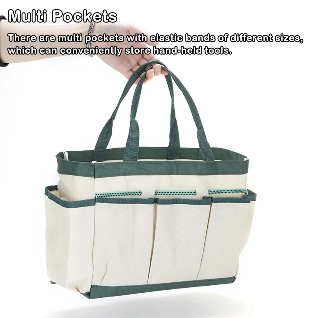 Multi-Function Garden Tool Storage Bag Indoor Heavy Duty Gardening Tool Organizer Bucket Reinforcement Sewing Handbag Organizer