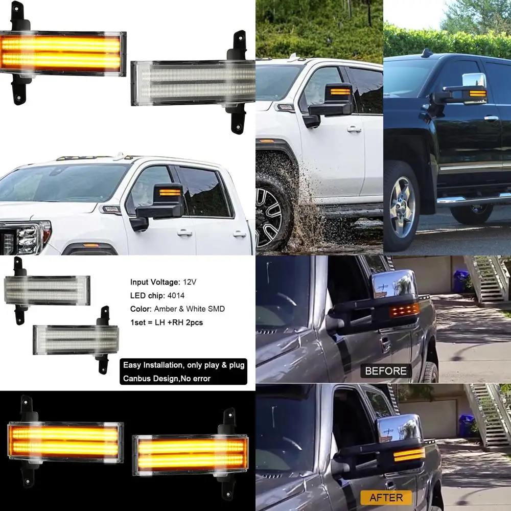 

OEM 3-го поколения Chevy Silverado и 4-го поколения GMC Sierra 2014-2019 Желтый светодиодный габаритный фонарь бокового фаркопа с прозрачной линзой